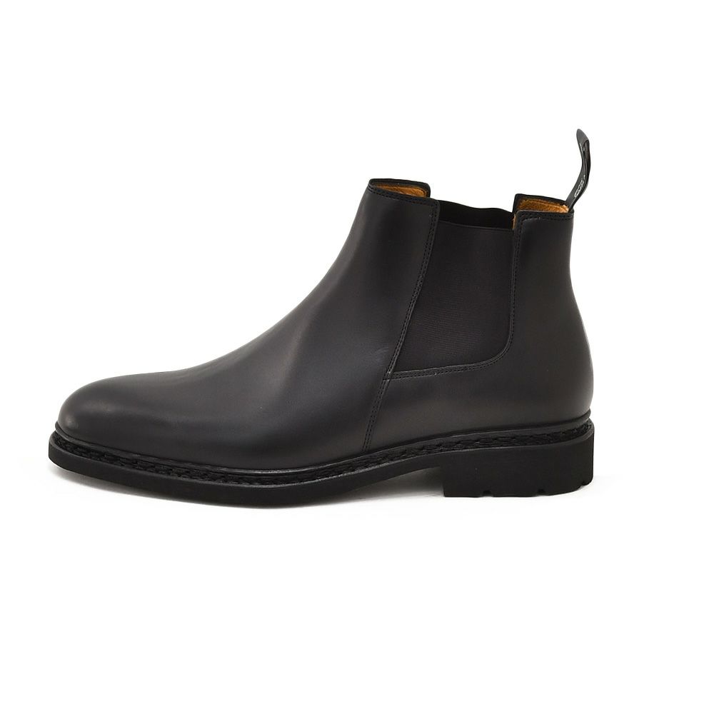 パラブーツPARABOOTサイドゴアブーツメンズシャンフォートCHAMFORTブラック黒オイルドレザースムースタイプ織りタグ兼用ストラップフランス製国内正規品でらでら公式ブランド