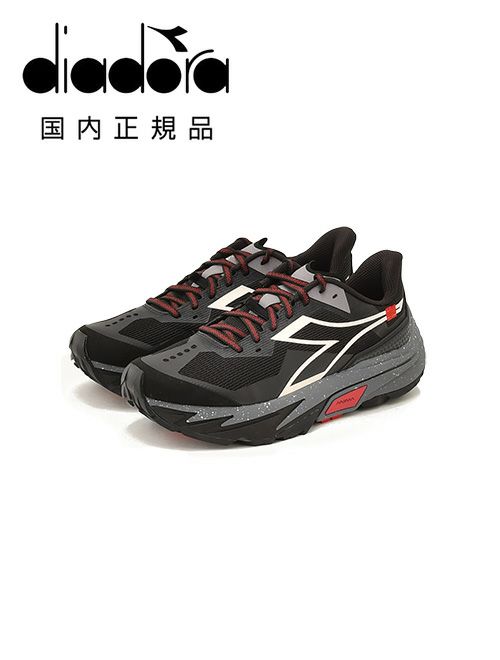 ディアドラDIADORAトレイルランニングスニーカーメンズレースアップシューズSESTRIERE-XT2ブラック×グレーポリエステルメッシュ生地ラバーソール軽量国内正規品でらでら公式ブランド