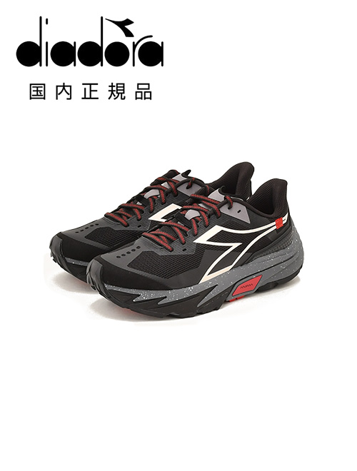 ディアドラDIADORAトレイルランニングスニーカーメンズレースアップシューズSESTRIERE-XT2ブラック×グレーポリエステルメッシュ生地ラバーソール軽量国内正規品でらでら公式ブランド