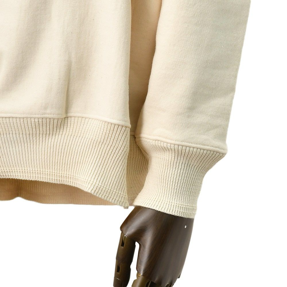 コンションキネットCONCHONQUINETTEプルオーバーパーカーメンズフーディーTHEFATHOODIEオフホワイトエクリュオーガニックコットンフレンチテリーアイコンパッチ国内正規品でらでら公式ブランド