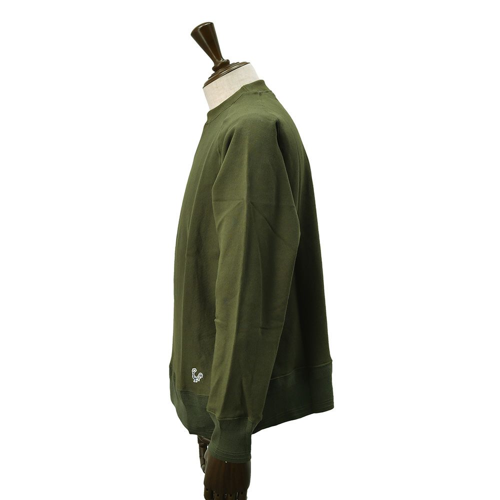 コンションキネットCONCHONQUINETTE長袖トレーナーメンズスウェットシャツカーキオーガニックコットンフリーダムスリーブ裏パイルアイコンパッチ国内正規品でらでら公式ブランド