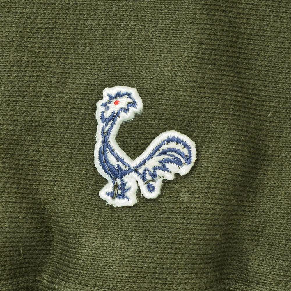 コンションキネットCONCHONQUINETTE長袖トレーナーメンズスウェットシャツカーキオーガニックコットンフリーダムスリーブ裏パイルアイコンパッチ国内正規品でらでら公式ブランド