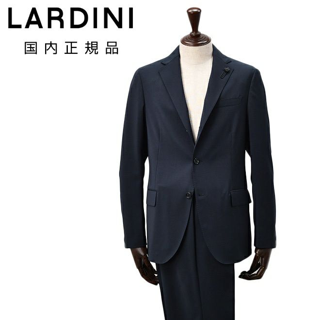 【preSALE!20%off】ラルディーニLARDINIイージースーツメンズシングル段返り3つボタンネイビー紺セットアップテーパードブート二エール付アンフィニッシュ袖ボタン付け代金込み国内正規品でらでら公式ブランド