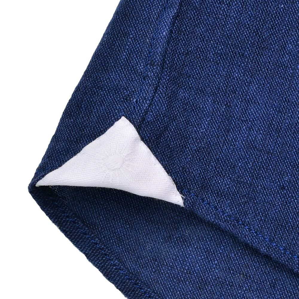 ジャンネットGIANNETTO長袖カジュアルシャツメンズリネンコットン生地ヴィンチフィットVINCIFITダークブルーホリゾンタル襟イタリア製国内正規品でらでら公式ブランド