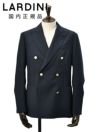 【preSALE!20%off】ラルディーニLARDINIカジュアルジャケットメンズ6つ釦ダブルブレストA6203HQウールポリネイビー紺ブート二エール付アンフィニッシュ袖ボタン付け代金込み国内正規品でらでら公式ブランド