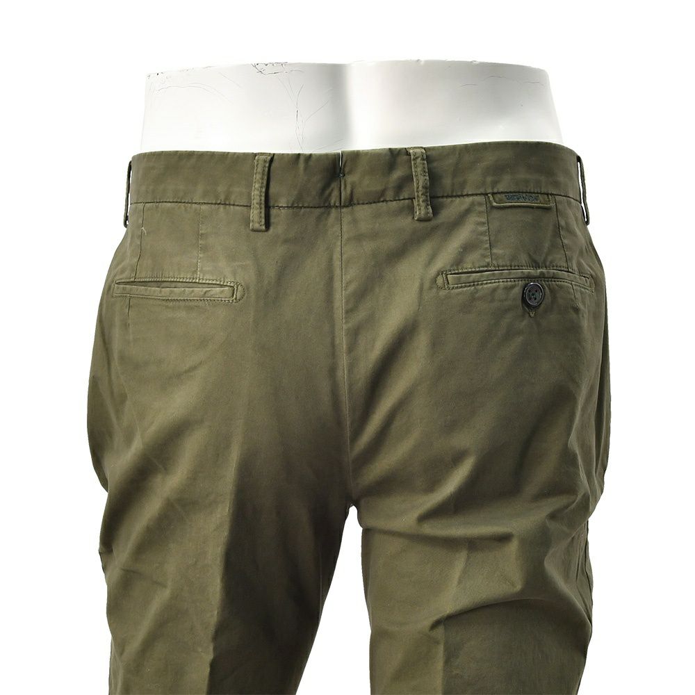 ベルウィッチBERWICHコットンパンツメンズモレッロJMORELLOチノスラックスツイル生地オリーブグリーンノープリーツ3点留めフロントガーメントダイブランドロゴ刺繍国内正規品でらでら公式ブランド