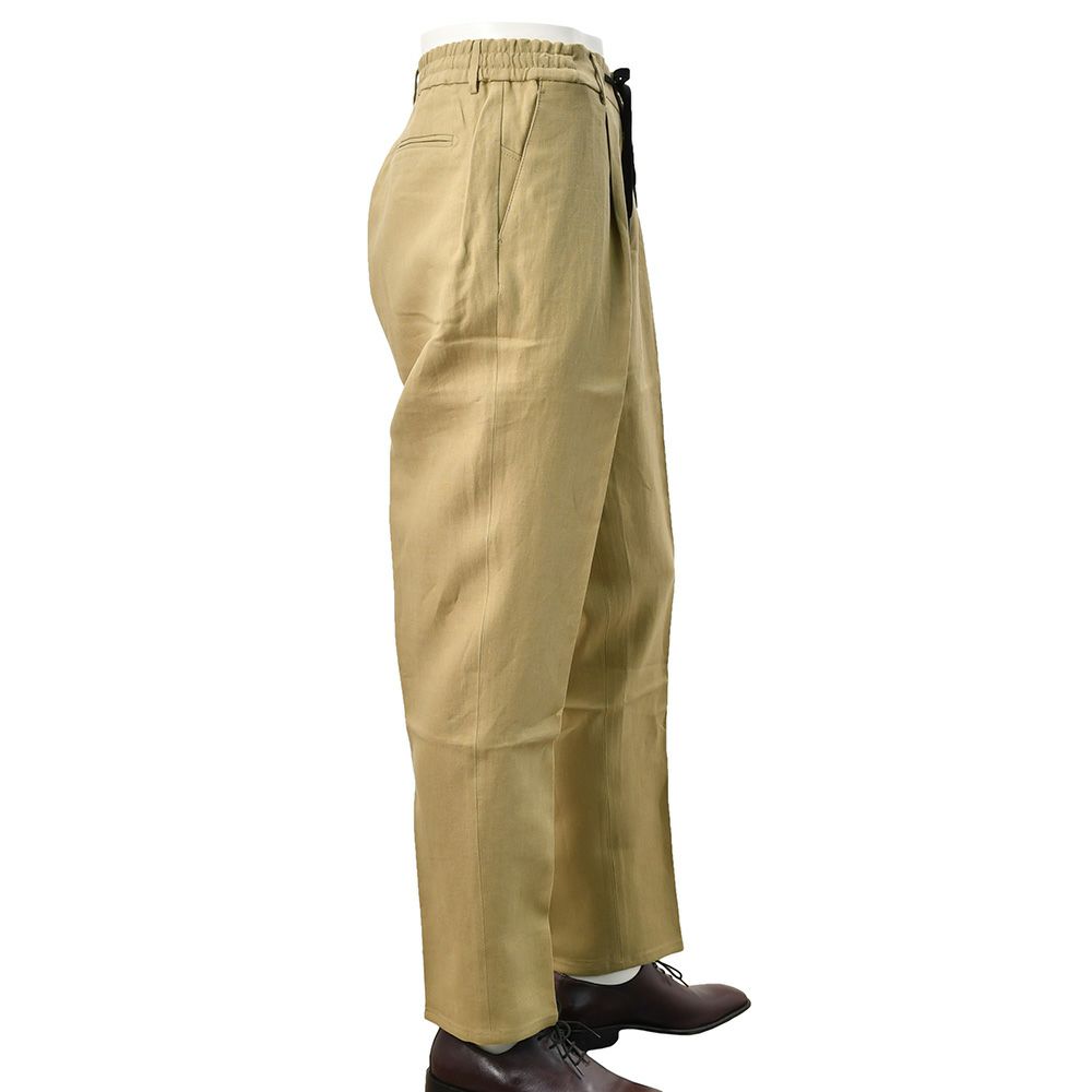 ベルウィッチBERWICHイージースラックスメンズジムモデルSAKE1PGYMテーパードパンツウォッシャブルリネンベージュゴムウエスト&ドローコード仕様国内正規品でらでら公式ブランド