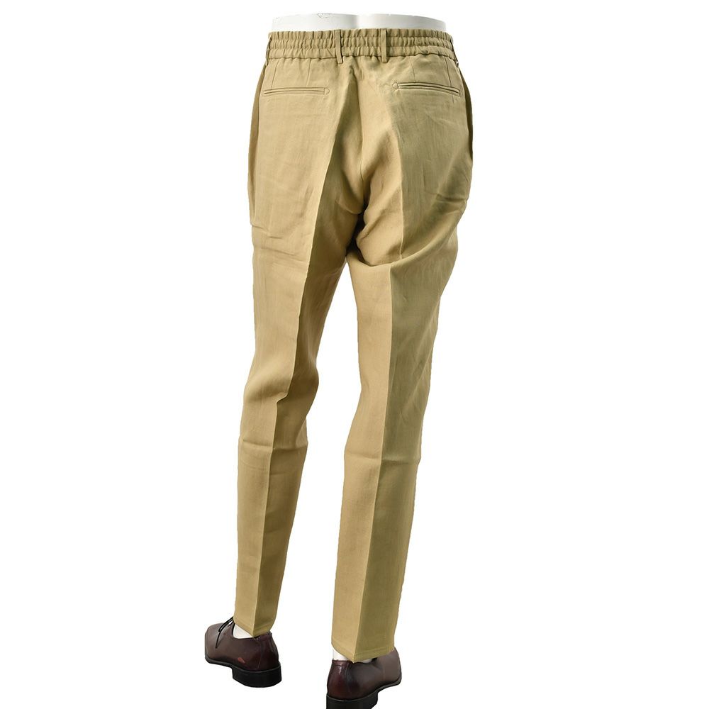 ベルウィッチBERWICHイージースラックスメンズジムモデルSAKE1PGYMテーパードパンツウォッシャブルリネンベージュゴムウエスト&ドローコード仕様国内正規品でらでら公式ブランド