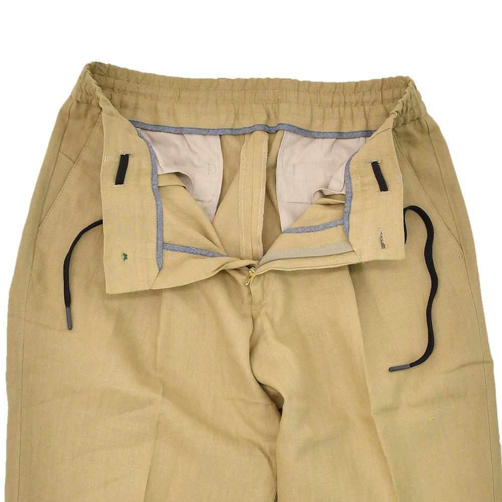 ベルウィッチBERWICHイージースラックスメンズジムモデルSAKE1PGYMテーパードパンツウォッシャブルリネンベージュゴムウエスト&ドローコード仕様国内正規品でらでら公式ブランド