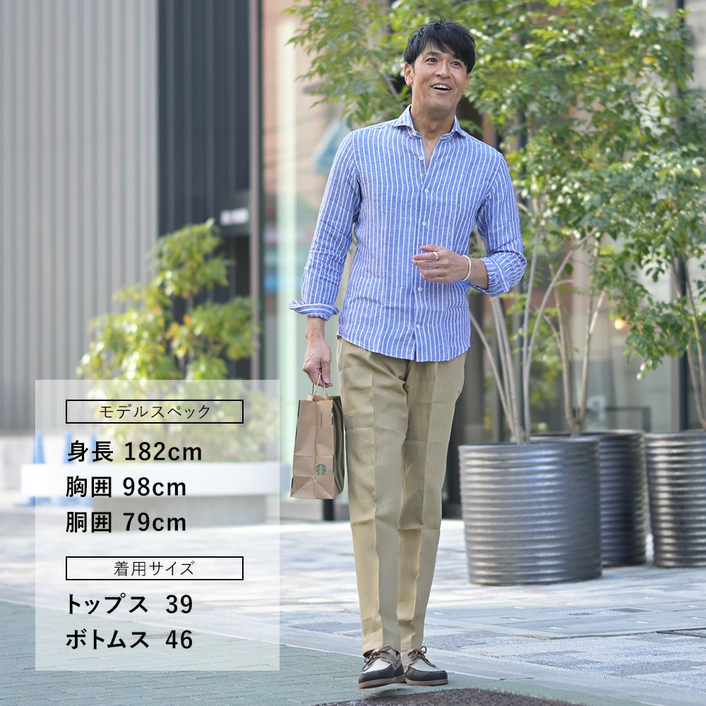 ベルウィッチBERWICHイージースラックスメンズジムモデルSAKE1PGYMテーパードパンツウォッシャブルリネンベージュゴムウエスト&ドローコード仕様国内正規品でらでら公式ブランド