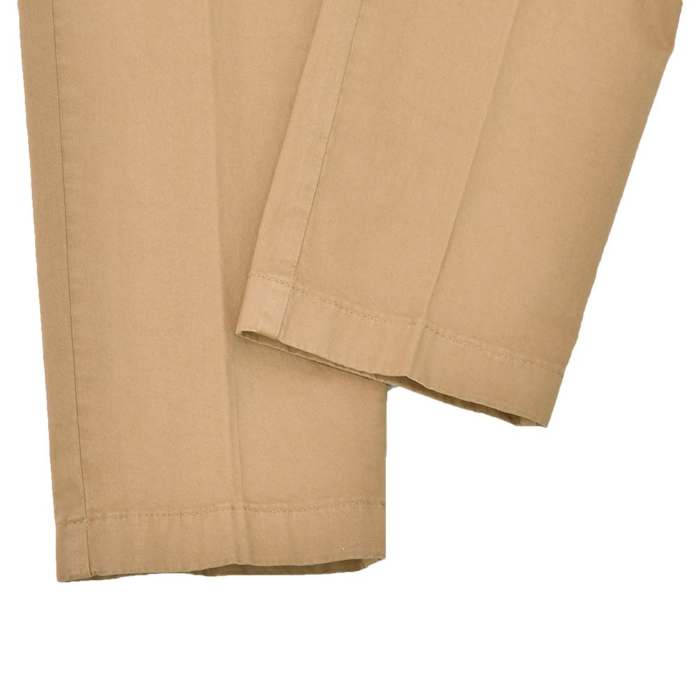 ベルウィッチBERWICHコットンパンツメンズモレッロJMORELLOチノスラックスツイル生地ライトブラウンノープリーツ3点留めフロントガーメントダイブランドロゴ刺繍国内正規品でらでら公式ブランド