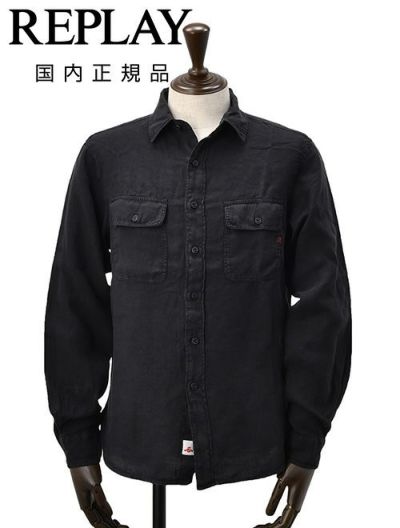【HERNO】フロントパネル付きTシャツ ブラック TIME SALE] HERNO ヘルノ オープンカラー リネンシャツ