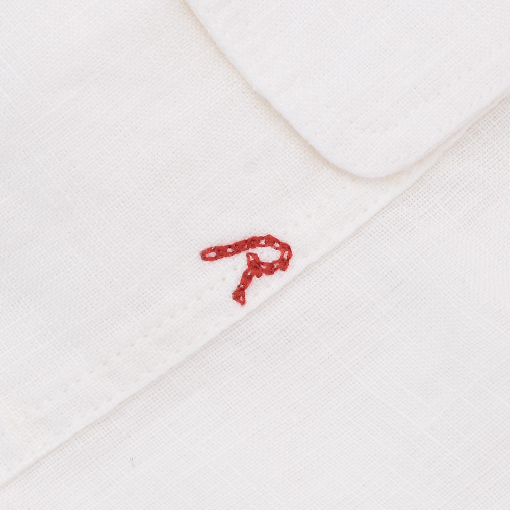 【preSALE!20%off】リプレイREPLAY長袖カジュアルシャツメンズリネン生地CPO型ガーメントダイホワイト白フラップ付き胸ポケットブランドタグレギュラーフィット国内正規品でらでら公式ブランド