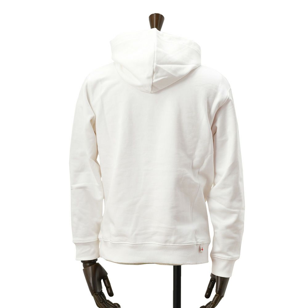 リプレイREPLAYプルオーバーパーカーメンズコットン100%スウェットホワイト白ブランドロゴデザインドローコードレギュラーフィット国内正規品でらでら公式ブランド