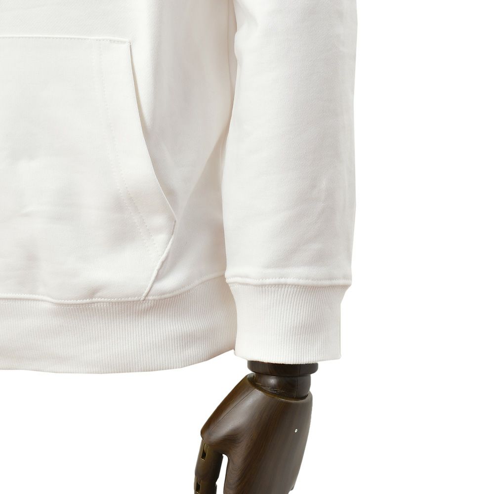 リプレイREPLAYプルオーバーパーカーメンズコットン100%スウェットホワイト白ブランドロゴデザインドローコードレギュラーフィット国内正規品でらでら公式ブランド