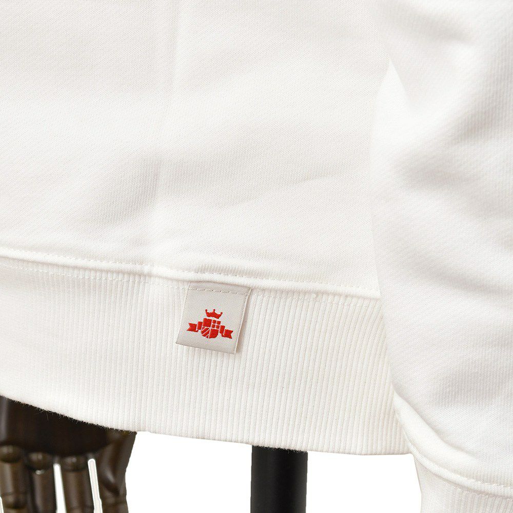 リプレイREPLAYプルオーバーパーカーメンズコットン100%スウェットホワイト白ブランドロゴデザインドローコードレギュラーフィット国内正規品でらでら公式ブランド