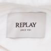 リプレイREPLAYプルオーバーパーカーメンズコットン100%スウェットホワイト白ブランドロゴデザインドローコードレギュラーフィット国内正規品でらでら公式ブランド