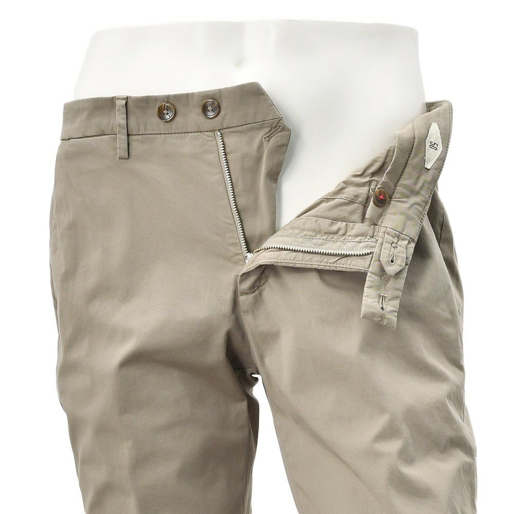 ブリリアBRIGLIA1949コットンパンツメンズチノスラックスストレッチツイル織りノープリーツカーキベージュテーパードフィットガーメントダイ3点留めフロント国内正規品でらでら公式ブランド