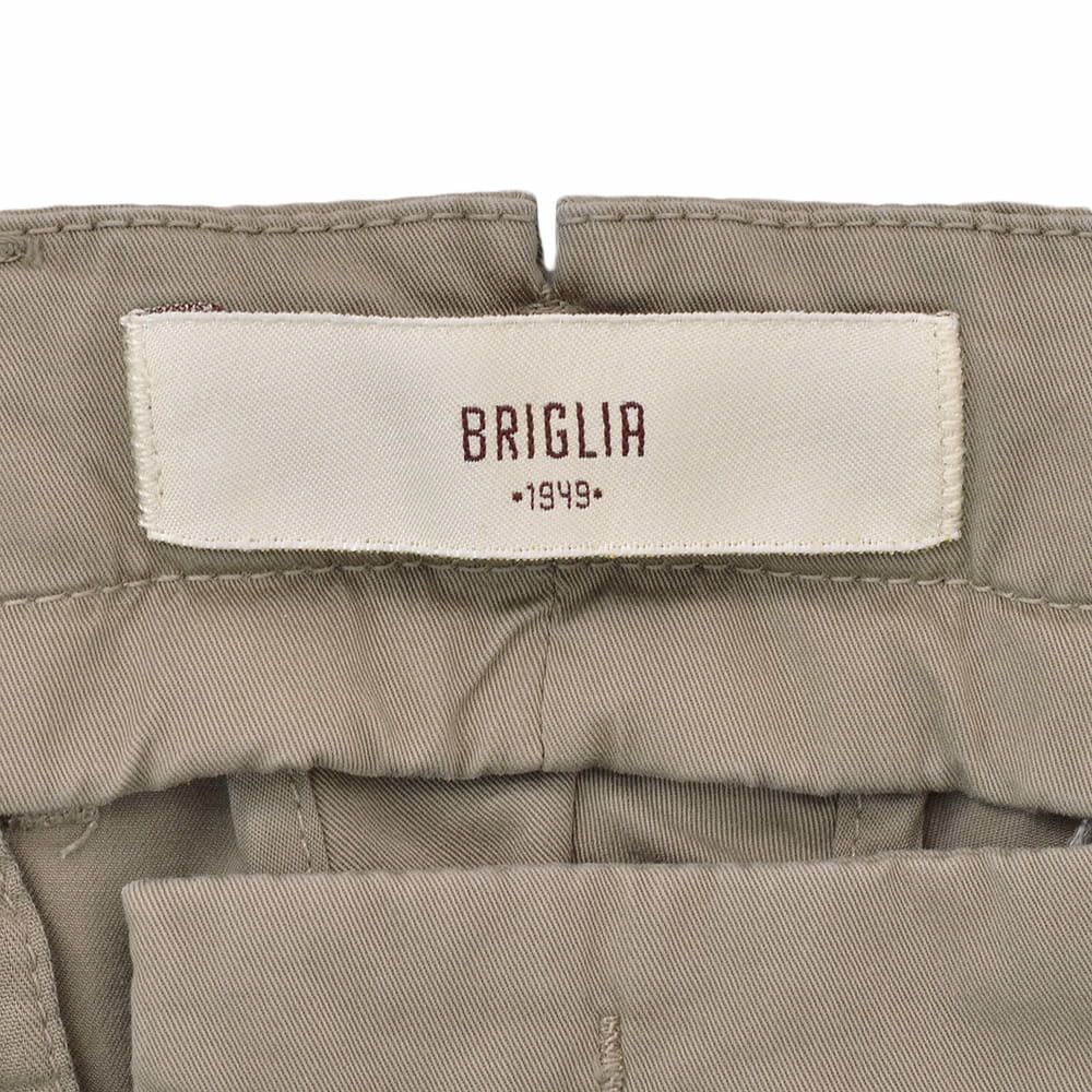ブリリアBRIGLIA1949コットンパンツメンズチノスラックスストレッチツイル織りノープリーツカーキベージュテーパードフィットガーメントダイ3点留めフロント国内正規品でらでら公式ブランド