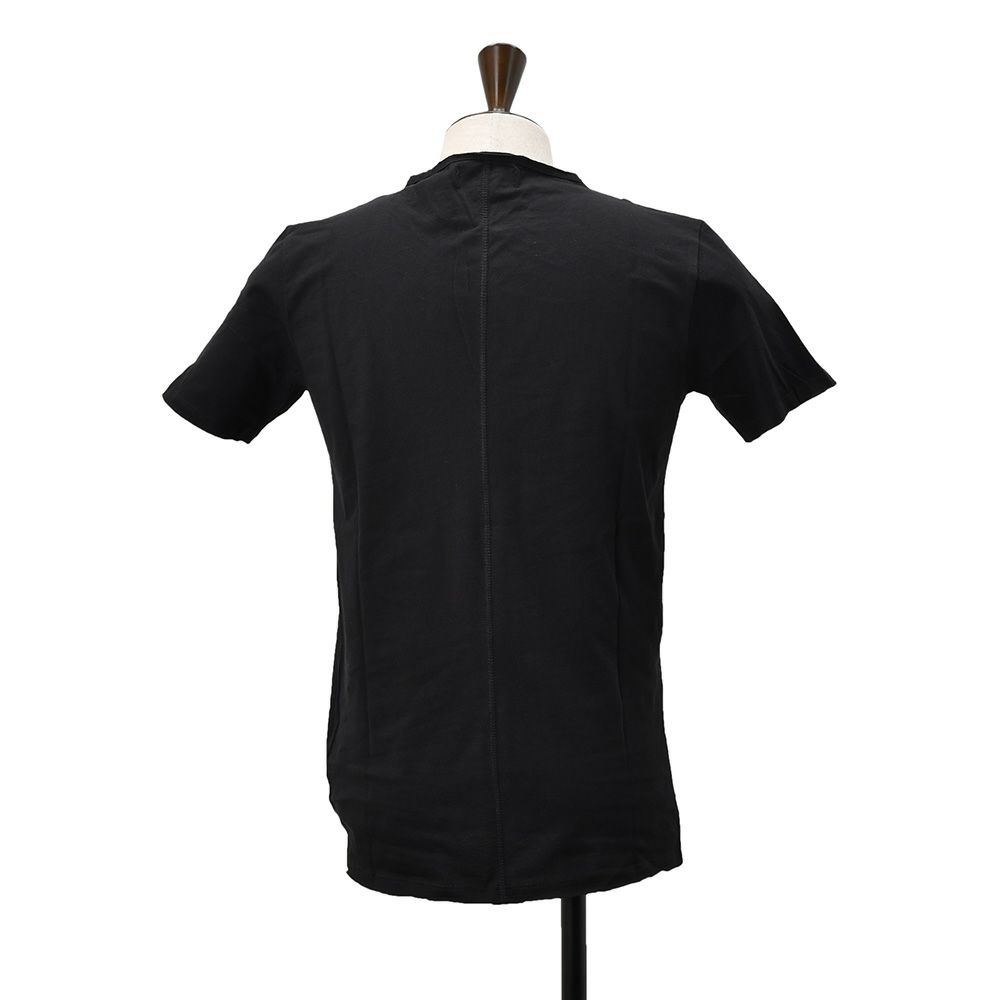 リプレイREPLAY半袖Tシャツメンズクルーネックカットソーダメージ風デザインコットンジャージーブラック黒左袖ブランド織りタグ薄手仕様レギュラーシルエット国内正規品でらでら公式ブランド