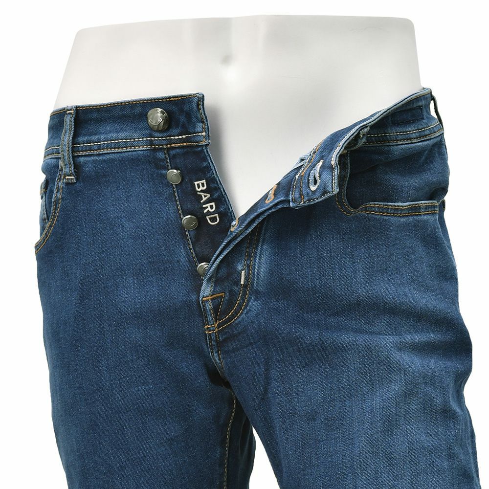 【preSALE!20%off】ヤコブコーエンJACOBCOHENデニムパンツメンズストレッチジーンズBARDバードモデルインディゴウォッシュスリムストレートハラコバックパッチヴィンテージ加工国内正規品でらでら公式ブランド