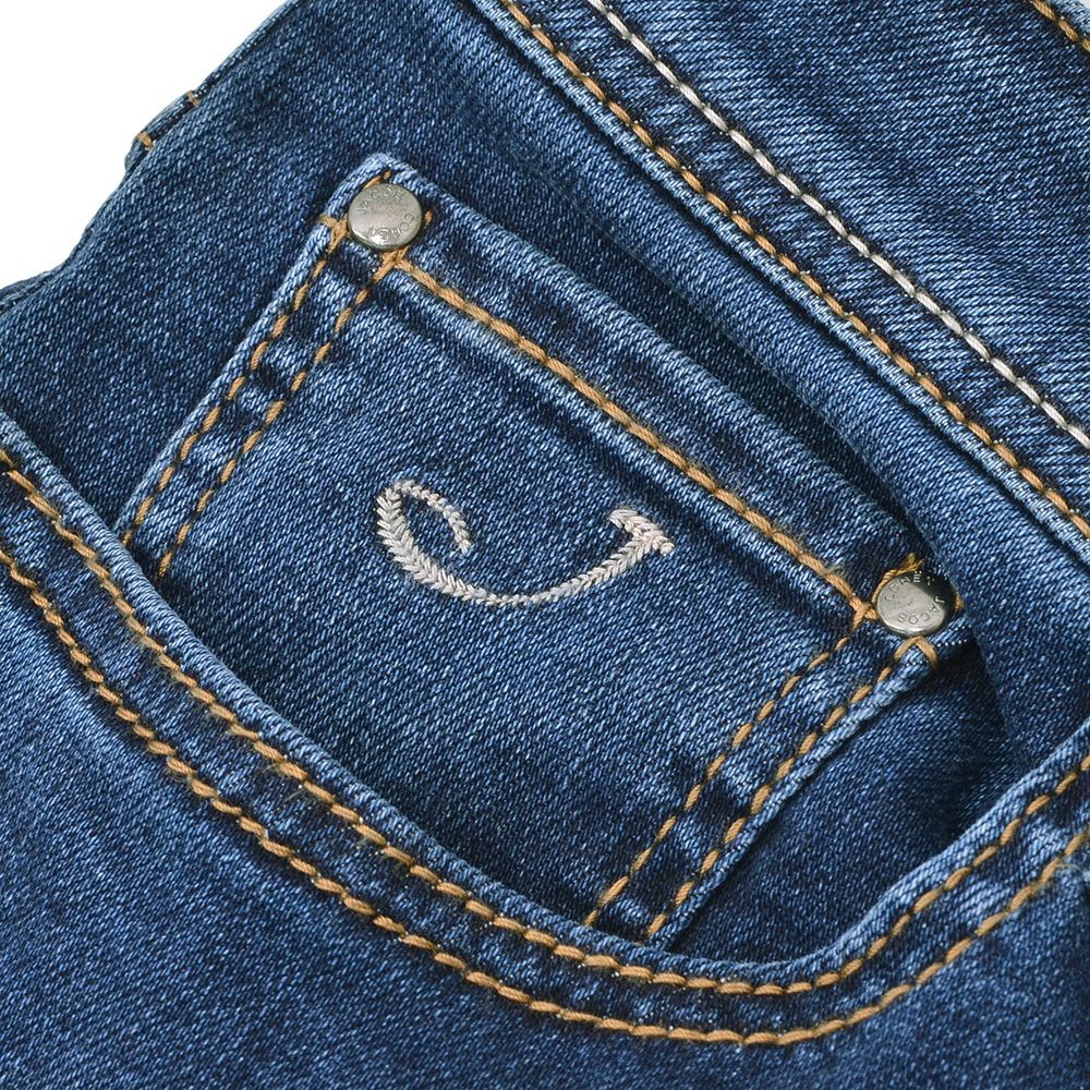 【preSALE!20%off】ヤコブコーエンJACOBCOHENデニムパンツメンズストレッチジーンズBARDバードモデルインディゴウォッシュスリムストレートハラコバックパッチヴィンテージ加工国内正規品でらでら公式ブランド