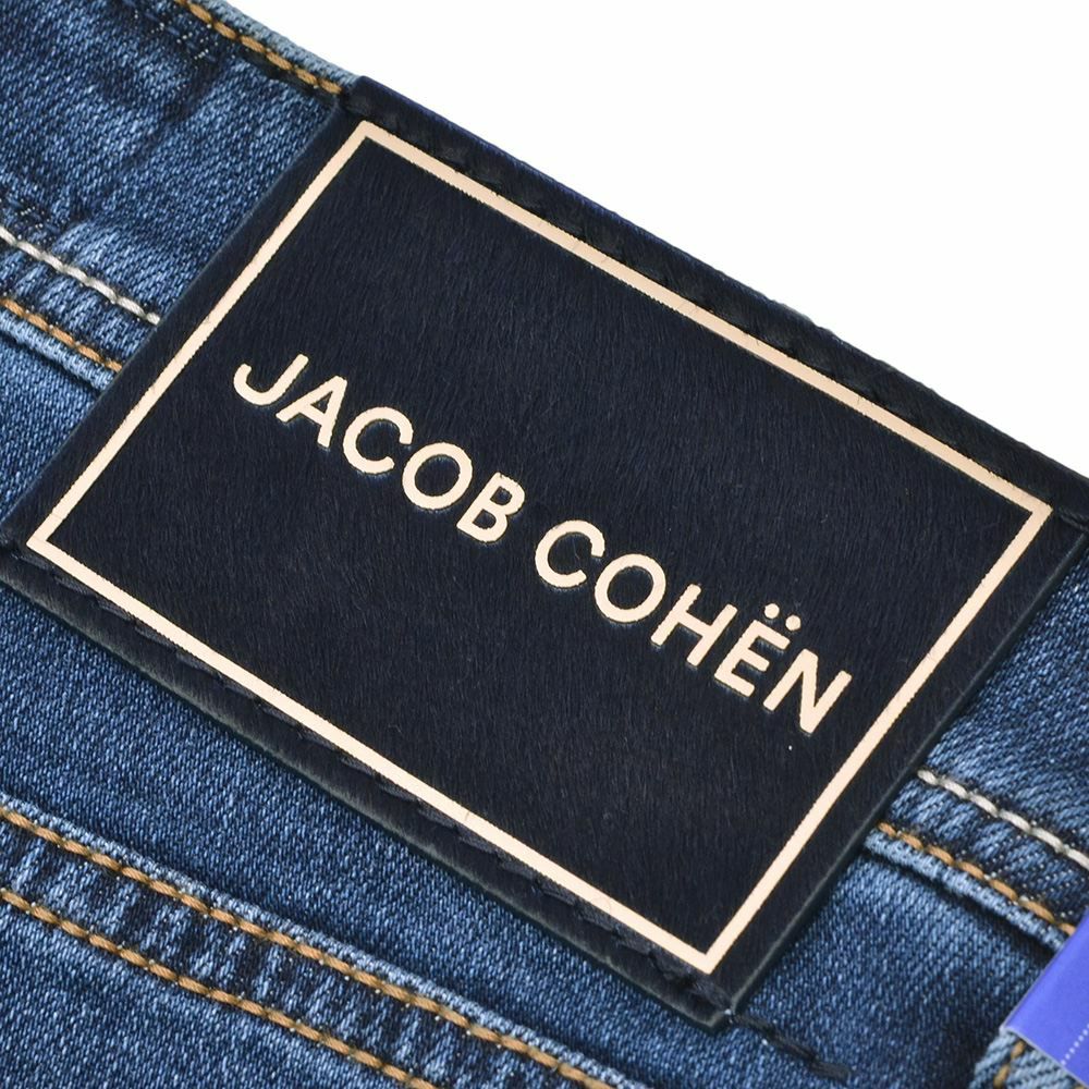【preSALE!20%off】ヤコブコーエンJACOBCOHENデニムパンツメンズストレッチジーンズBARDバードモデルインディゴウォッシュスリムストレートハラコバックパッチヴィンテージ加工国内正規品でらでら公式ブランド