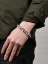 フィリップオーディベールPHILIPPEAUDIBERTチェーンブレスレットメンズDilyslargelaitonシルバーメッキマンテル留め具アクセサリーブランド刻印プレートフランス製国内正規品でらでら公式ブランド