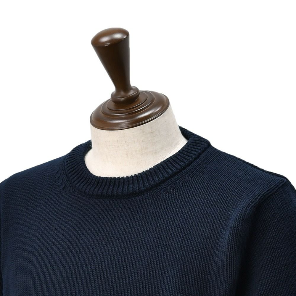 【preSALE!20%off】ザノーネZANONEクルーネックニットメンズGIROミドルゲージソフトコットンネイビー紺5ゲージニットウェア810104-ZN392国内正規品でらでら公式ブランド