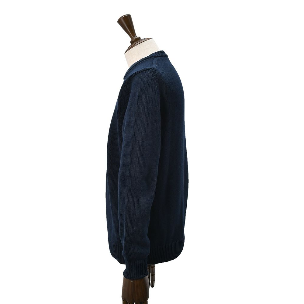 【preSALE!20%off】ザノーネZANONEクルーネックニットメンズGIROミドルゲージソフトコットンネイビー紺5ゲージニットウェア810104-ZN392国内正規品でらでら公式ブランド