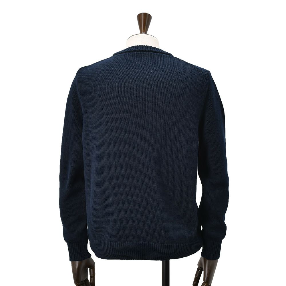 【preSALE!20%off】ザノーネZANONEクルーネックニットメンズGIROミドルゲージソフトコットンネイビー紺5ゲージニットウェア810104-ZN392国内正規品でらでら公式ブランド