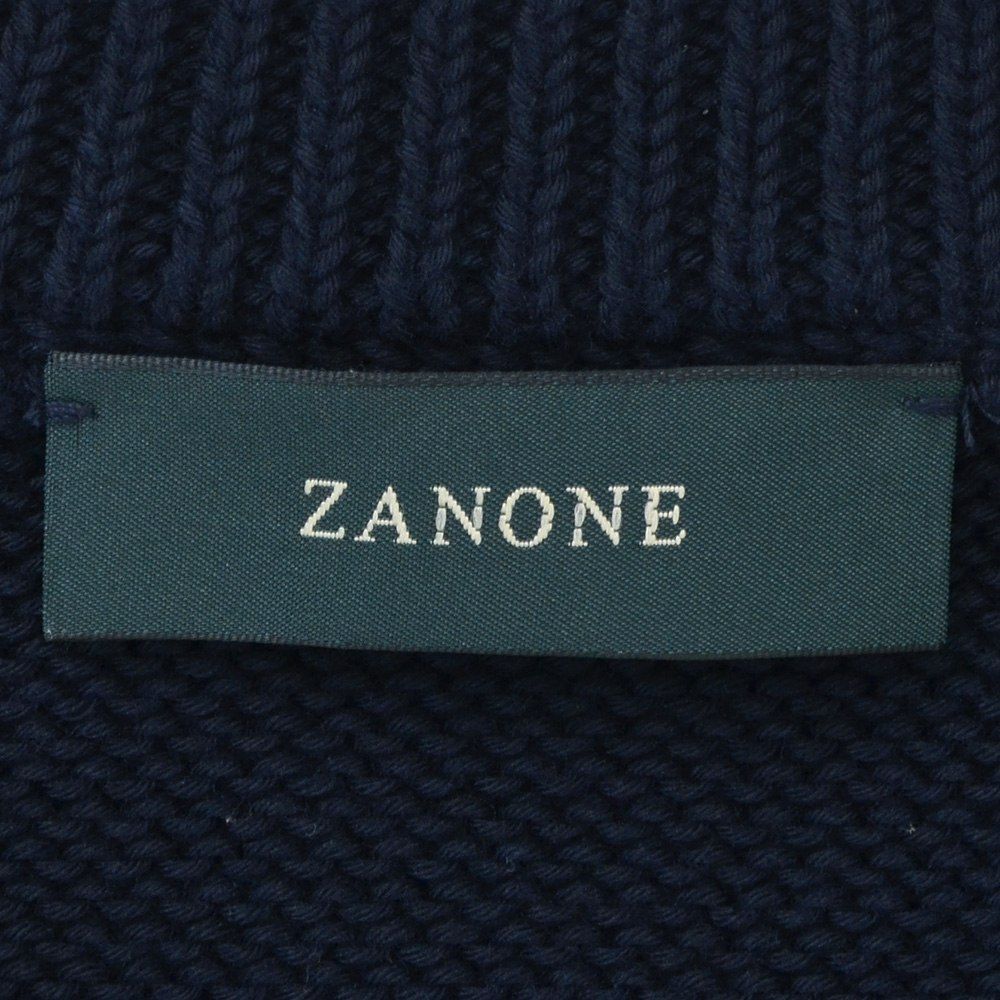 【preSALE!20%off】ザノーネZANONEクルーネックニットメンズGIROミドルゲージソフトコットンネイビー紺5ゲージニットウェア810104-ZN392国内正規品でらでら公式ブランド