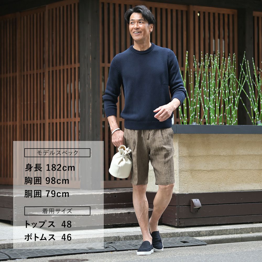 【preSALE!20%off】ザノーネZANONEクルーネックニットメンズGIROミドルゲージソフトコットンネイビー紺5ゲージニットウェア810104-ZN392国内正規品でらでら公式ブランド