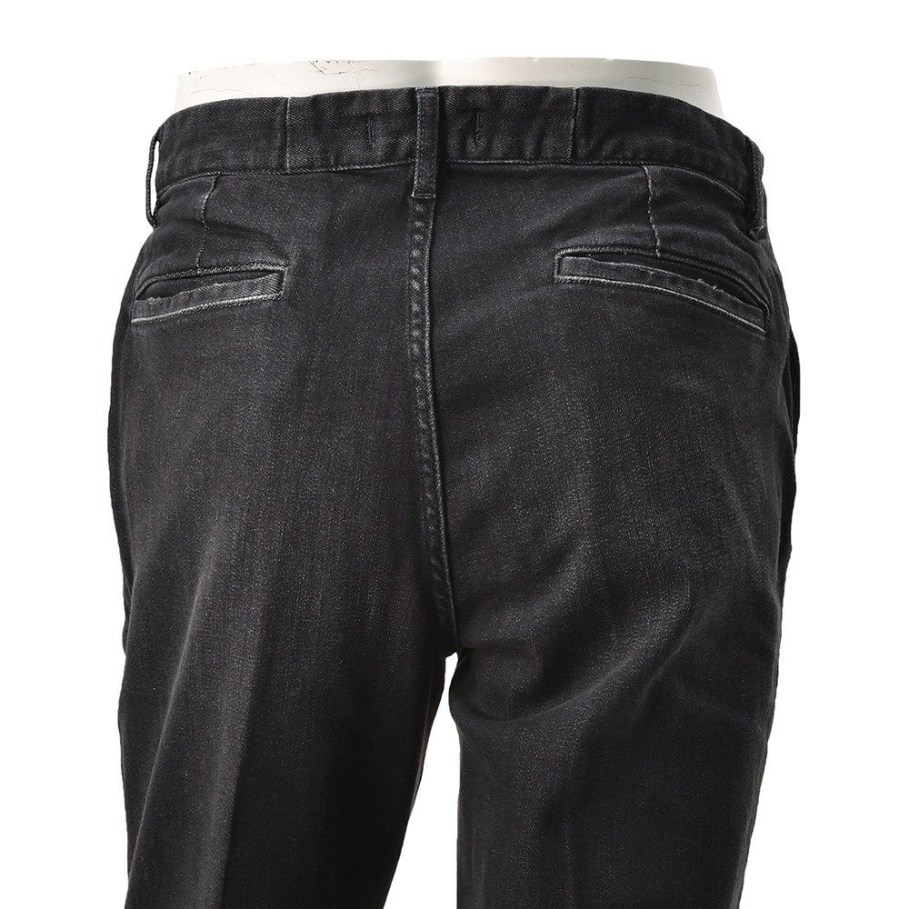 レッドカードトーキョーREDCARDTOKYOデニムスラックスメンズSlackスラック3者混生地ヴィンテージブラック1プリーツセンタークリーススリムテーパードストレッチジーンズ国内正規品でらでら公式ブランド