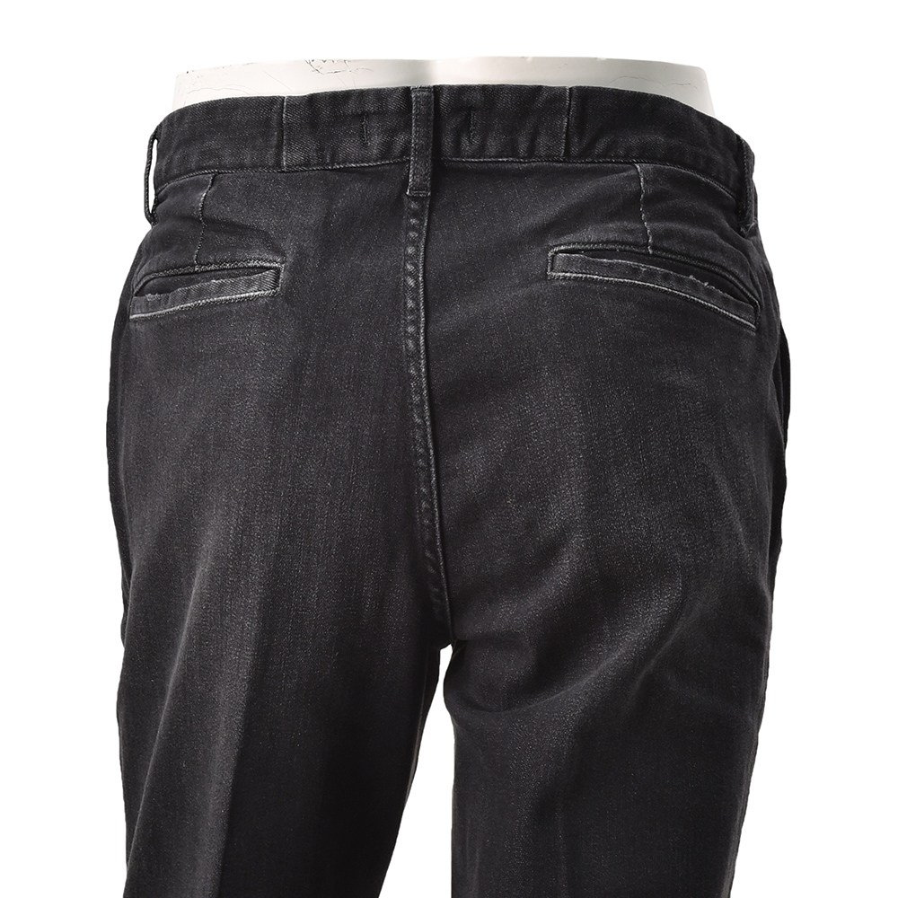 レッドカードトーキョーREDCARDTOKYOデニムスラックスメンズSlackスラック3者混生地ヴィンテージブラック1プリーツセンタークリーススリムテーパードストレッチジーンズ国内正規品でらでら公式ブランド