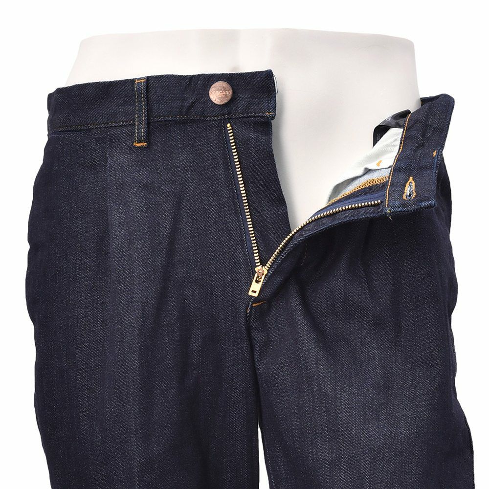 レッドカードトーキョーREDCARDTOKYOデニムスラックスメンズSlackスラック3者混生地インディゴ1プリーツセンタークリーススリムテーパードストレッチジーンズ国内正規品でらでら公式ブランド