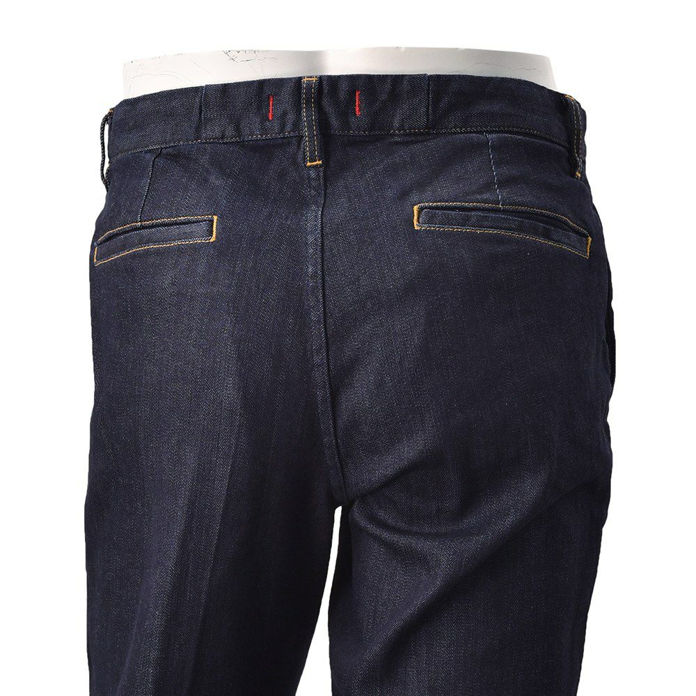 レッドカードトーキョーREDCARDTOKYOデニムスラックスメンズSlackスラック3者混生地インディゴ1プリーツセンタークリーススリムテーパードストレッチジーンズ国内正規品でらでら公式ブランド