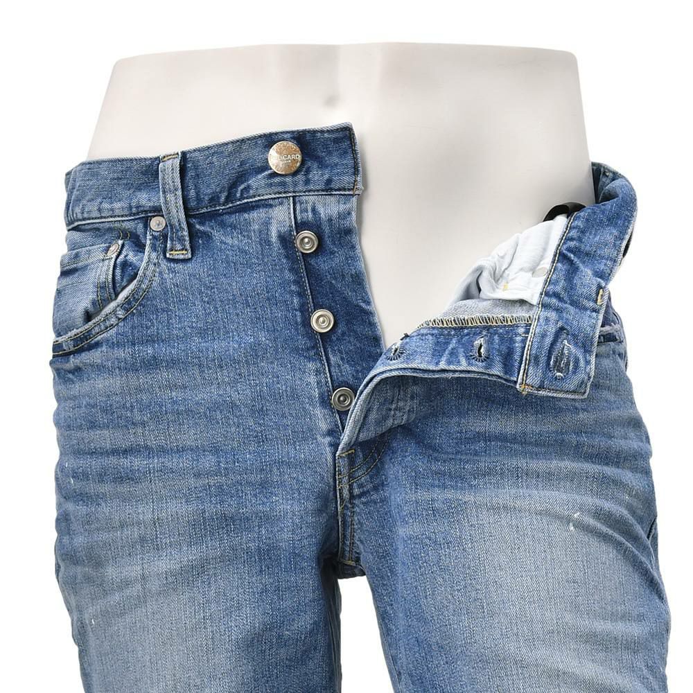 レッドカードトーキョーREDCARDTOKYOストレッチデニムメンズRhythmStraightリズムストレートペイントデザインライトブルーヴィンテージジーンズ日本製国内正規品でらでら公式ブランド