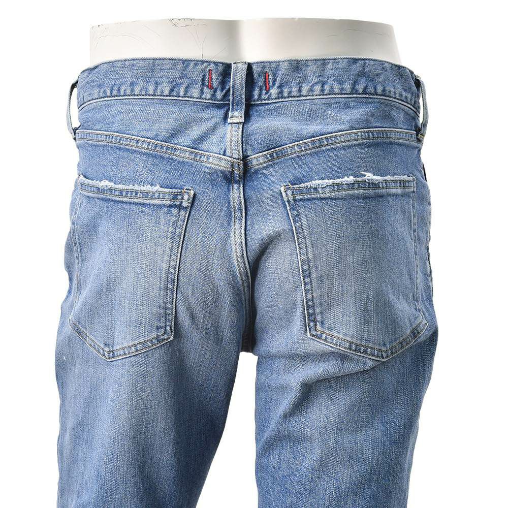 レッドカードトーキョーREDCARDTOKYOストレッチデニムメンズRhythmStraightリズムストレートペイントデザインライトブルーヴィンテージジーンズ日本製国内正規品でらでら公式ブランド