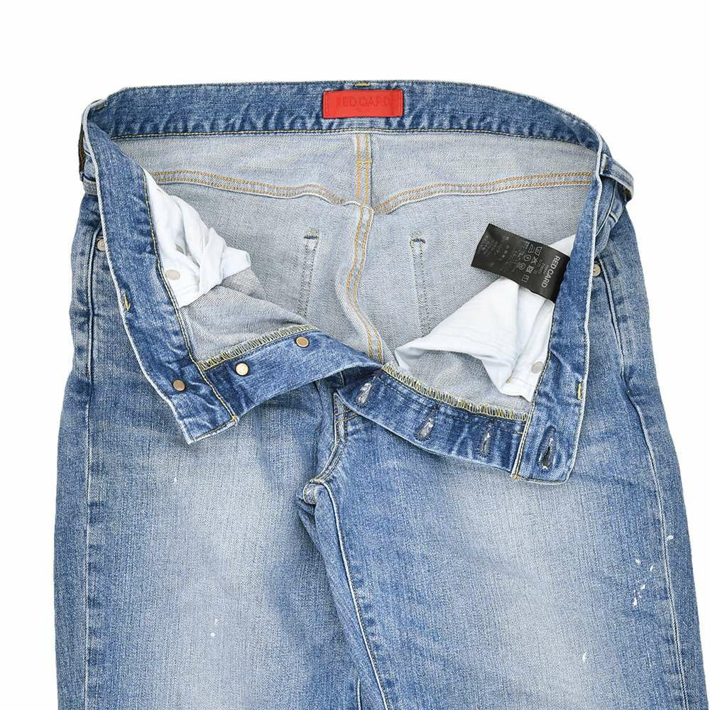 レッドカードトーキョーREDCARDTOKYOストレッチデニムメンズRhythmStraightリズムストレートペイントデザインライトブルーヴィンテージジーンズ日本製国内正規品でらでら公式ブランド