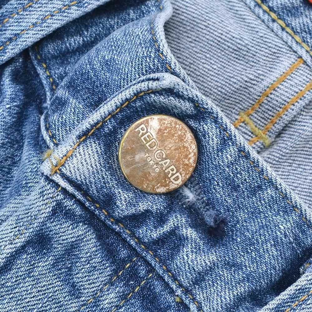 レッドカードトーキョーREDCARDTOKYOストレッチデニムメンズRhythmStraightリズムストレートペイントデザインライトブルーヴィンテージジーンズ日本製国内正規品でらでら公式ブランド