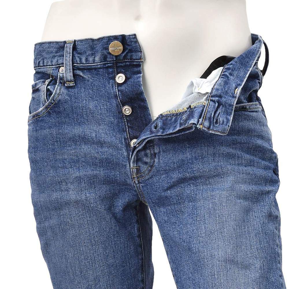 レッドカードトーキョーREDCARDTOKYOストレッチデニムメンズRhythmリズムブルーウォッシュスリムテーパードヴィンテージジーンズ日本製国内正規品でらでら公式ブランド