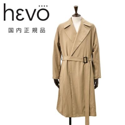 【preSALE!20%off】イーヴォHEVOベルテッドコートメンズBRINDISIブリンディジダブルブレストブラウンベージュサマーウールラグランスリーブリラックスフィットイタリア製国内正規品でらでら公式ブランド