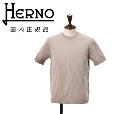 【ポイント8倍7/119:59まで】ヘルノHERNO半袖Tシャツメンズクルーネックカットソーニット調JERSEYKNITEFFECTグレーブラウンレギュラーフィットショートスリーブシルバープレート国内正規品でらでら公式ブランド