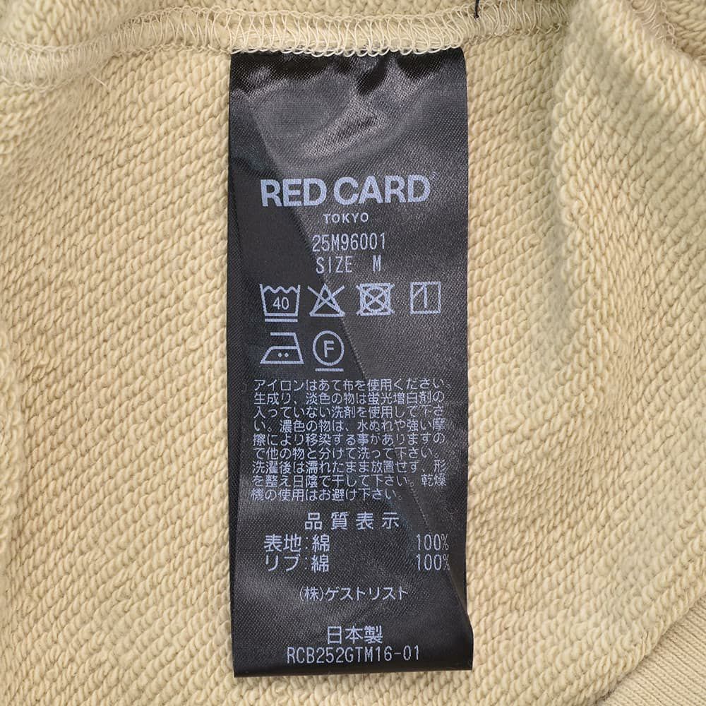 【preSALE!20%off】レッドカードトーキョーREDCARDTOKYO長袖トレーナーメンズスウェットChampモデルベージュ裏パイル仕様ロゴ刺繍ドロップショルダーオーバーサイズ国内正規品でらでら公式ブランド