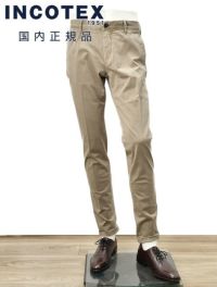 【preSALE!20%off】インコテックススラックスINCOTEXSLACKSコットンパンツメンズ100番ストレッチツイル織りグレーブラウンガーメントダイスリムフィット刺繍ブランドロゴ国内正規品でらでら公式ブランド