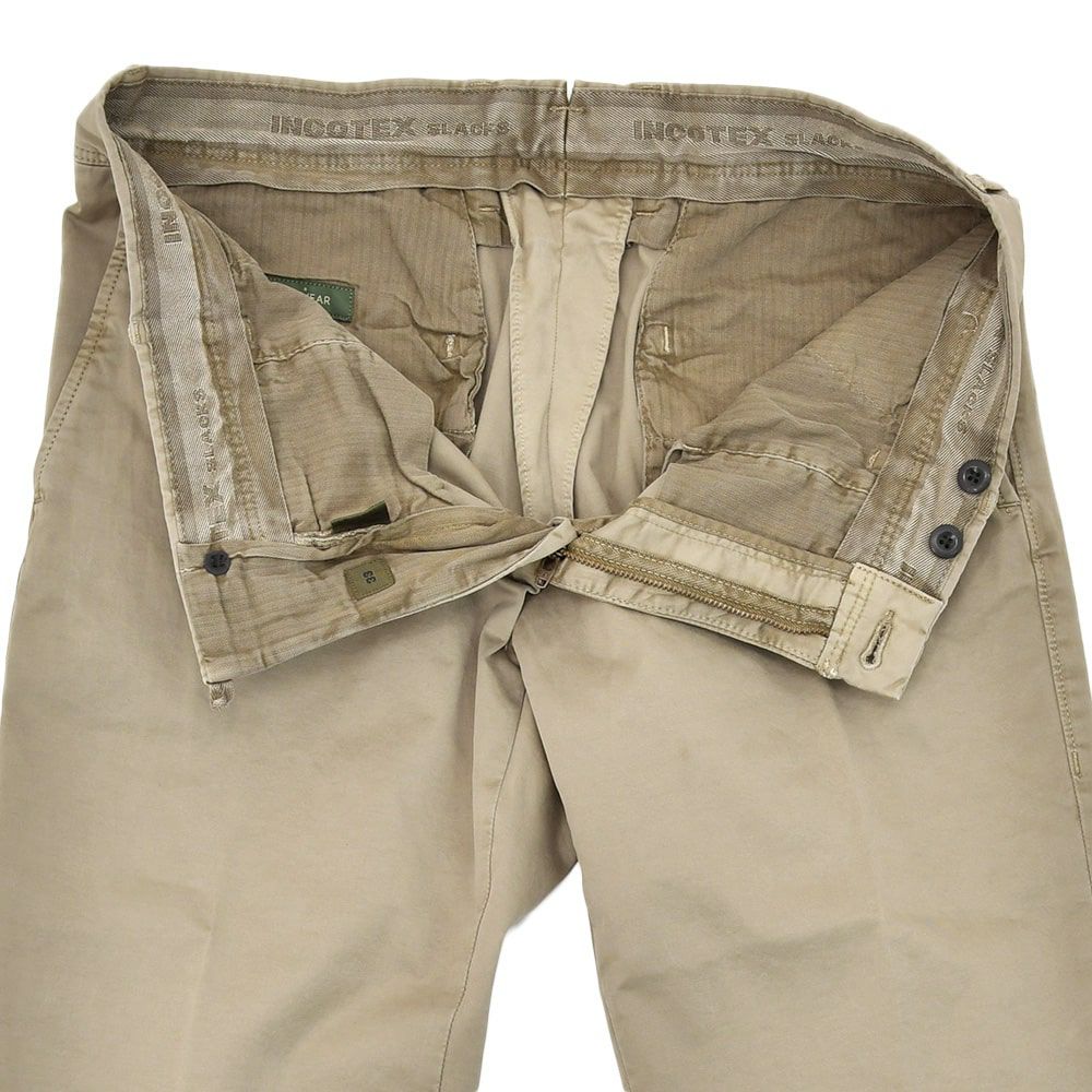 【preSALE!20%off】インコテックススラックスINCOTEXSLACKSコットンパンツメンズ100番ストレッチツイル織りグレーブラウンガーメントダイスリムフィット刺繍ブランドロゴ国内正規品でらでら公式ブランド