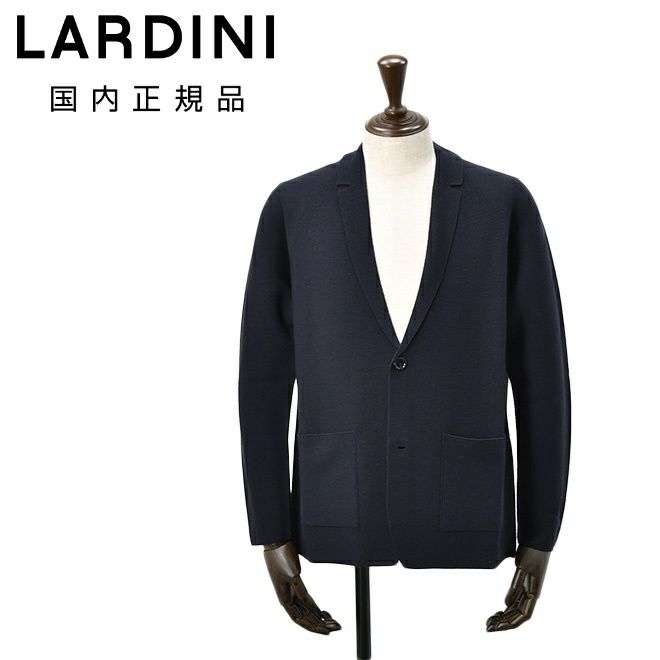 【preSALE!20%off】ラルディーニLARDINIカジュアルジャケットメンズ2Bジャケットウールシルクカシミヤ混ネイビー紺ALJM8903ニットカーディガンサマーニットブートニエール付国内正規品でらでら公式ブランド