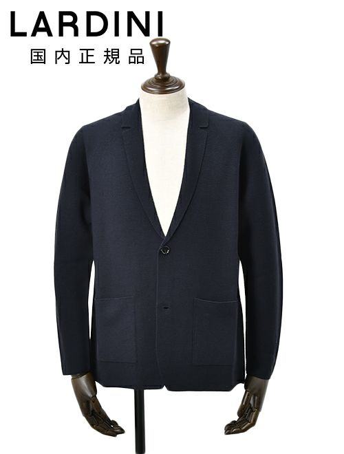 【preSALE!20%off】ラルディーニLARDINIカジュアルジャケットメンズ2Bジャケットウールシルクカシミヤ混ネイビー紺ALJM8903ニットカーディガンサマーニットブートニエール付国内正規品でらでら公式ブランド