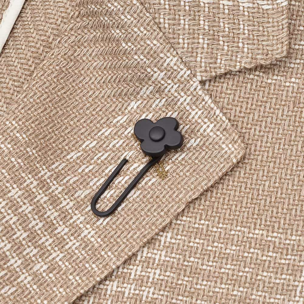 【preSALE!20%off】ラルディーニLARDINIカジュアルジャケットメンズ2Bジャケットコットンリネンブラウン×ホワイトROMAブート二エール付アンフィニッシュ袖ボタン付け代金込みチェック柄国内正規品でらでら公式ブランド